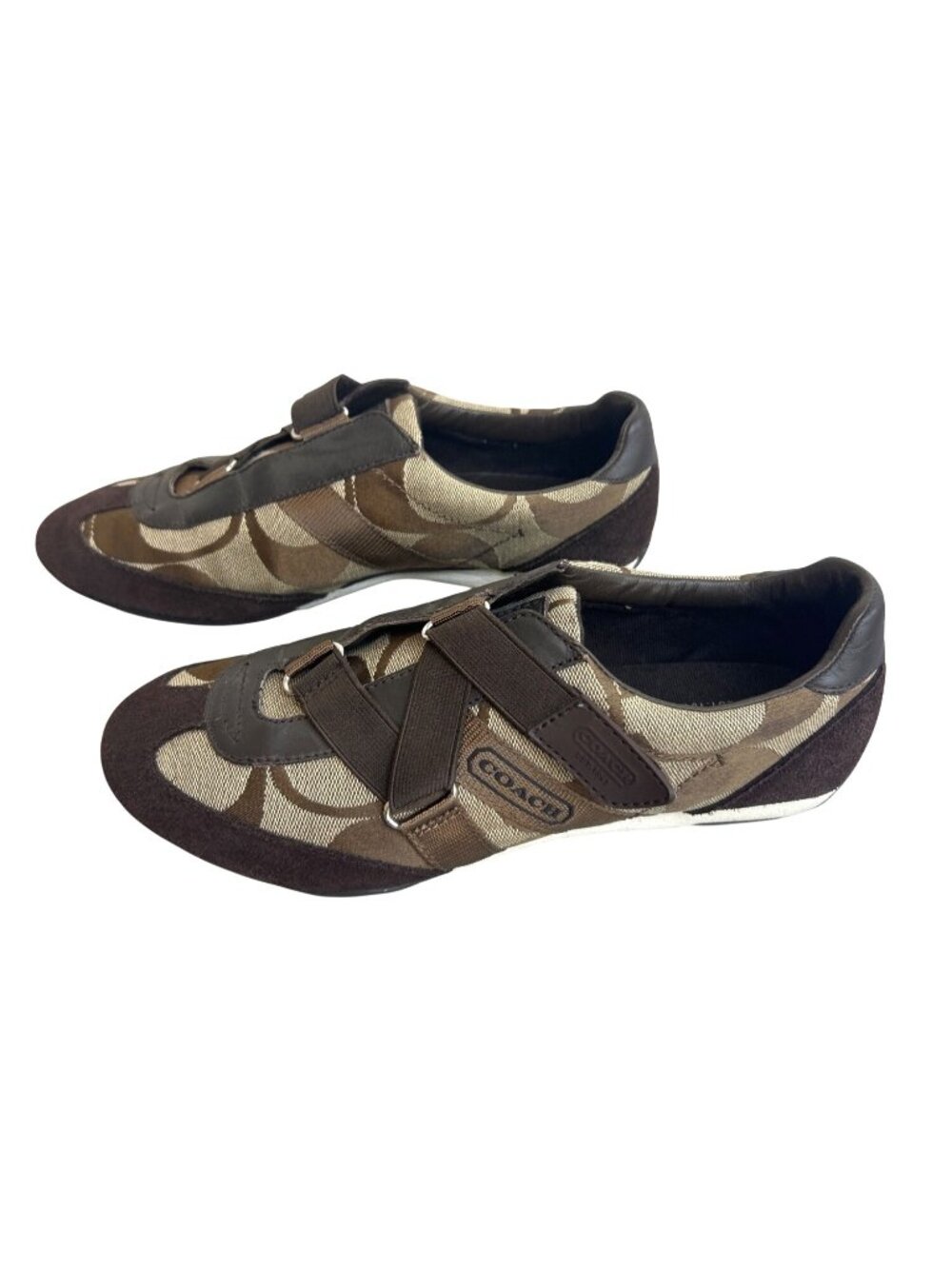 Coach Kyra Sneakers Women's 8M Brown Monogram Strap Y2K Designer Streetwear - Picture 5 of 9